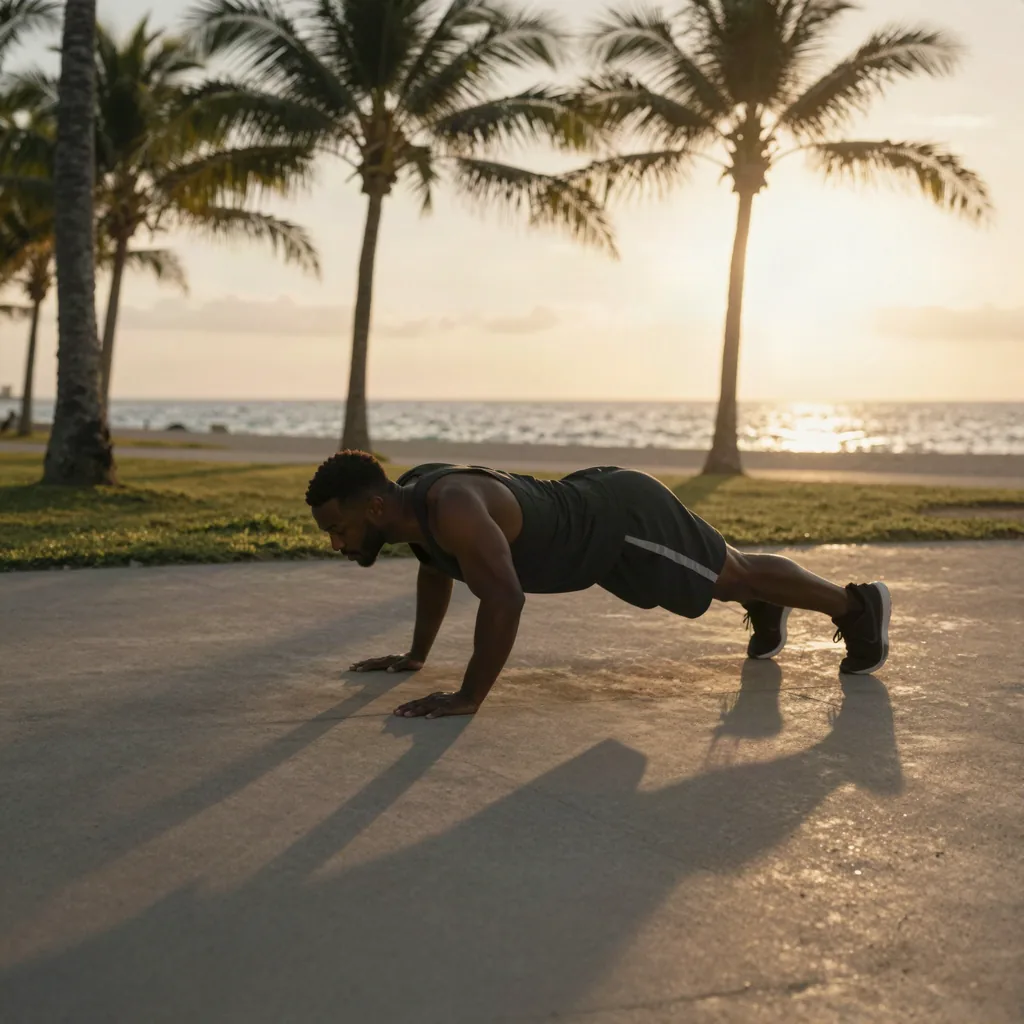 Flexiones con técnica correcta y cuerpo alineado en calistenia